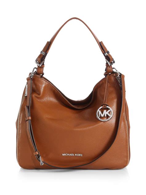 michael kors brown and gold hobo bag|Michael Kors shoulder tote bag.